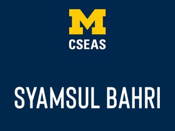 Syamsul Bahri, Master of Arts in International and Regional Studies, Southeast Asian Studies Specialization