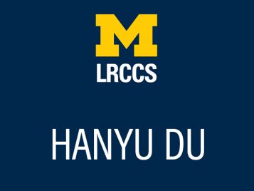 Hanyu Du, Master of Arts in International and Regional Studies, Chinese Studies Specialization