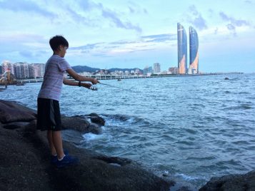 Fishing on Gulangyu (Kulangsu), across from Xiamen 