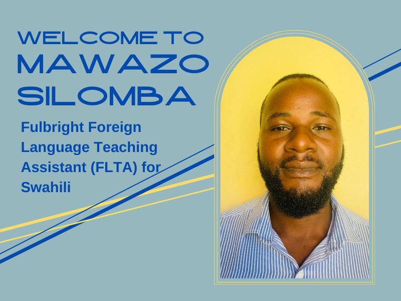 Mawazo's image in a frame with text: Welcome to Mawazo  Silomba, FLTA for Swahili