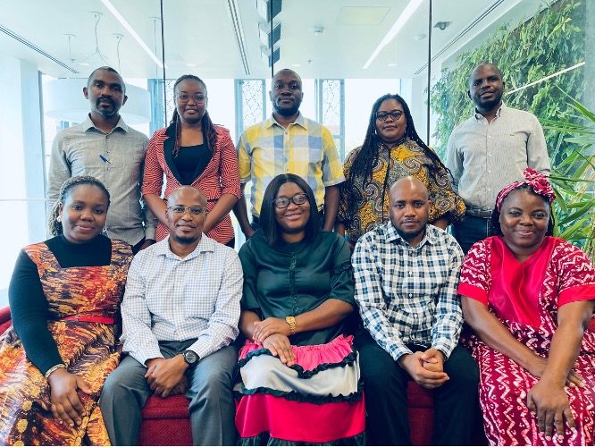 Group photo of the UMAPS fall 2024 cohort. Top L - R: Nsengiyumva Richard, Faith Neema Benson, Anatoli Lwassampijja, Stella Antwiwaa, Iyamuremye Emmanuel.  Below L-R: Oluwanifemi D. Bamidele-Nelly, Mooketsi Molefi, Ayisha Ida Baffoe-Ashun, Martin Fikiri Oswald, Atilola Olateju Abidemi-Iromini