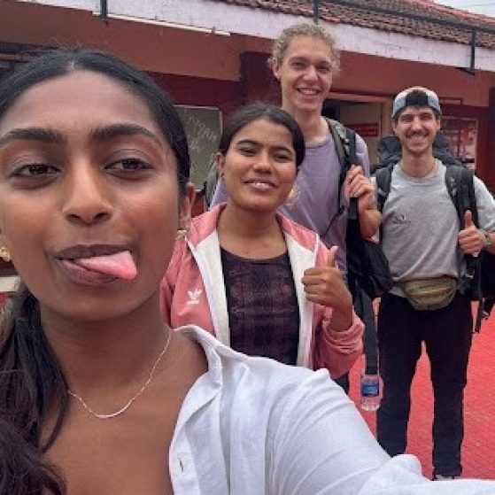 Selfie of Opal with four other Maher volunteers