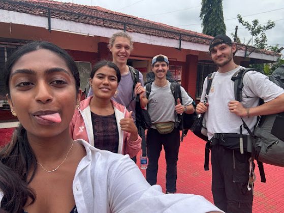 Selfie of Opal with four other Maher volunteers
