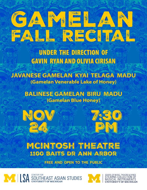 Flyer for Gamelan Recital