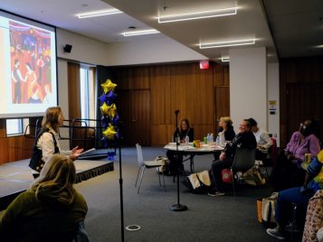 Carol Stepanchuk interacting with the attendees of the workshop
