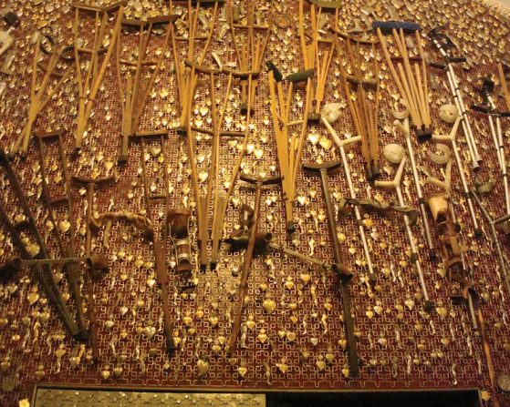 Crutches left at Jasna Góra Monastery in Częstochowa, Poland, by pilgrims who believe they were healed through the Virgin Mary’s intercession.