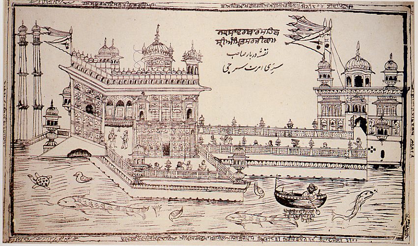 Woodcut of Harmandir Sahib