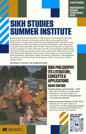Poster for Sikh Studies Summer Institute 