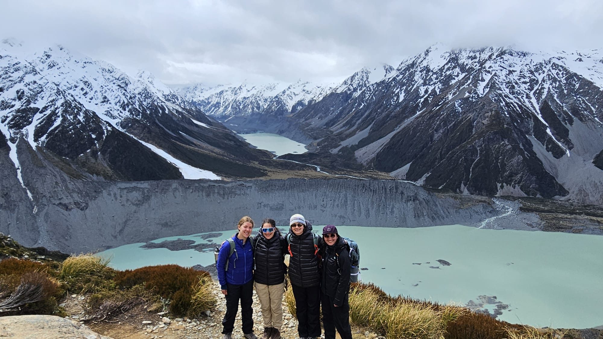 Kelsey and friends at Mt. Cook National Park