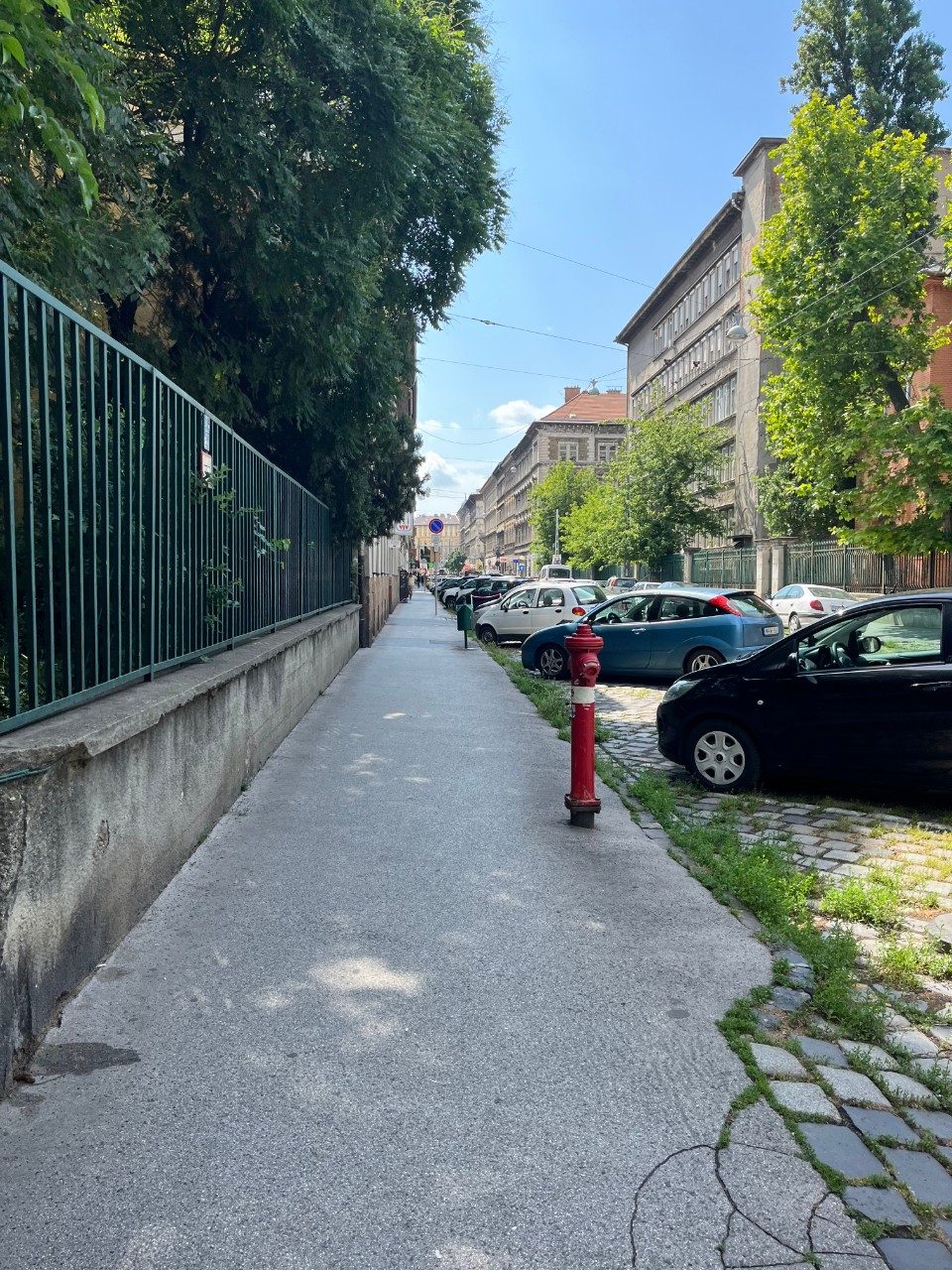 Sidewalk view in Hungary, Budapest - perfect for a stroll!
