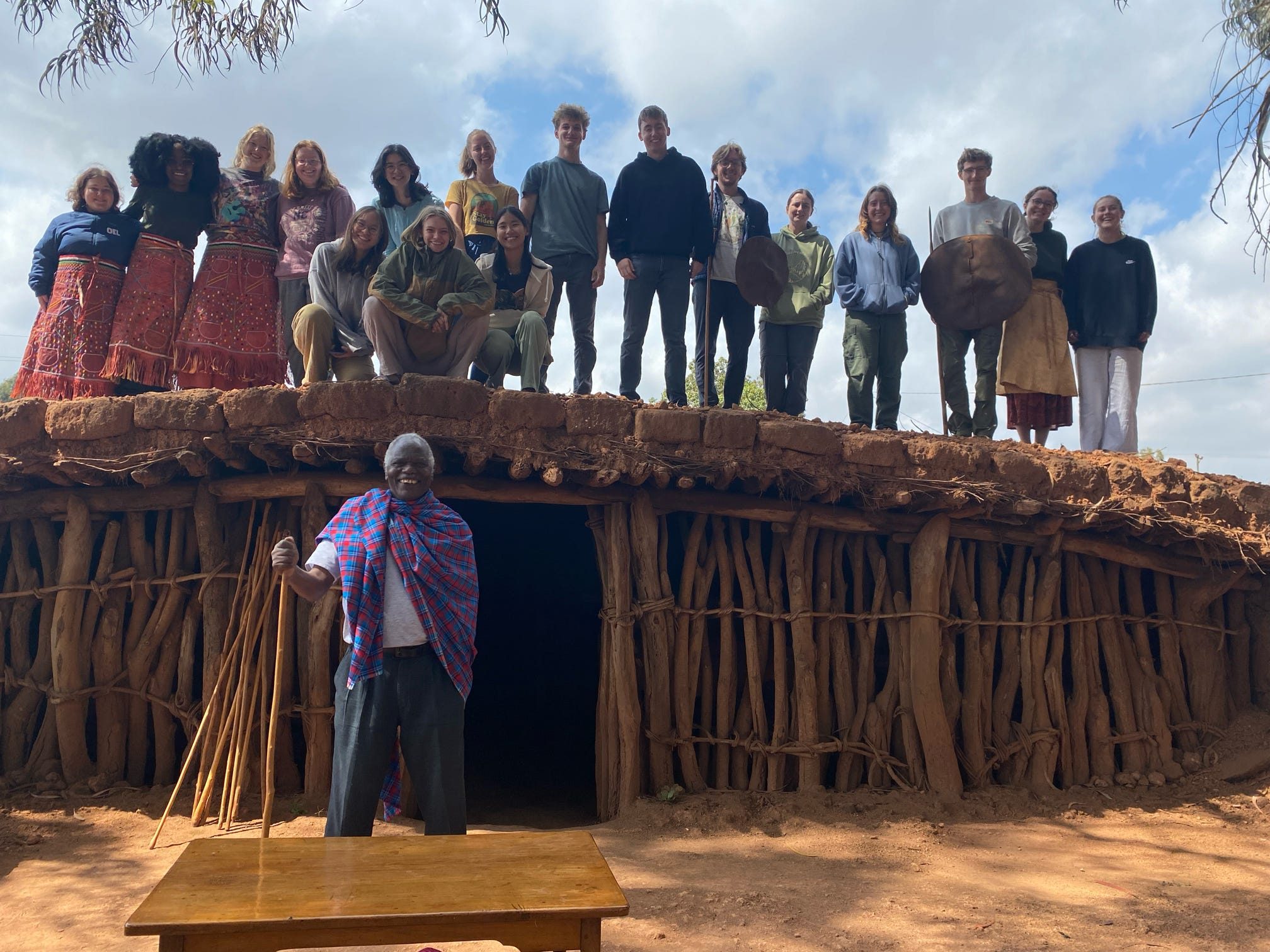 Group of students posting