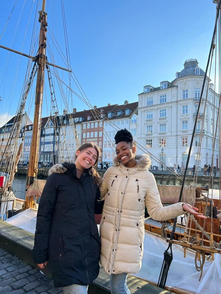 Lauren and a peer posing in Copenhagen