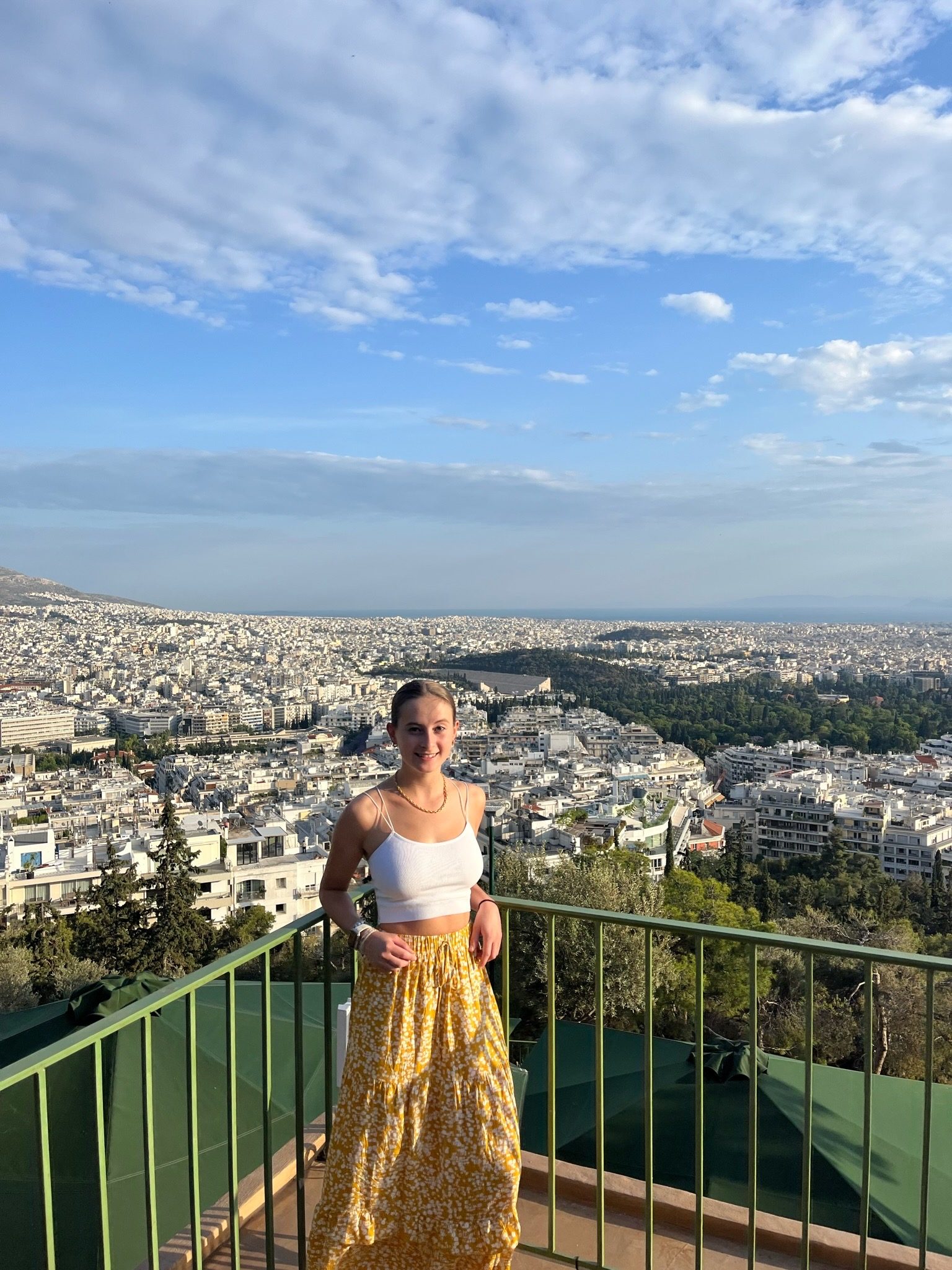 Tessy on the top of Mount Lycabettus in Athens, Greece