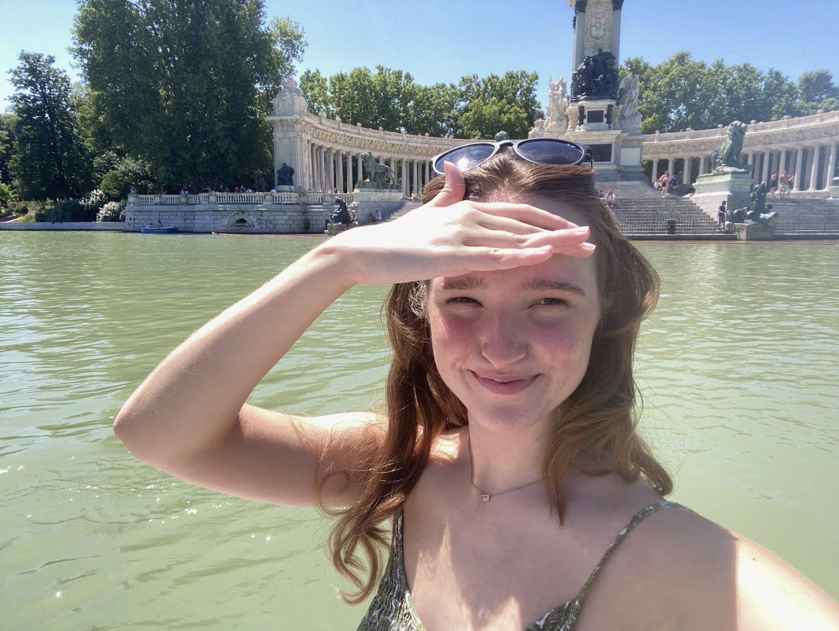 Morgan taking a selfie in Madrid