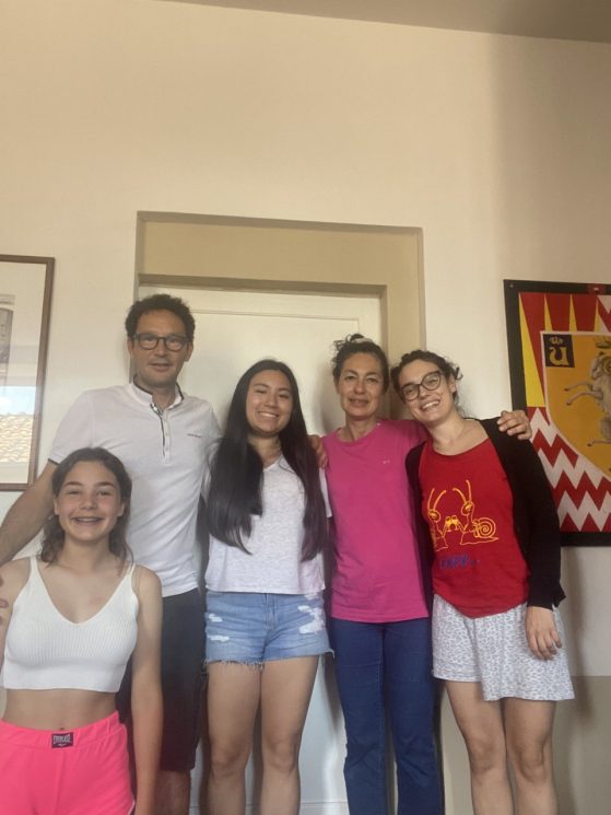 Nicole with her host parents and siblings in Siena, Italy