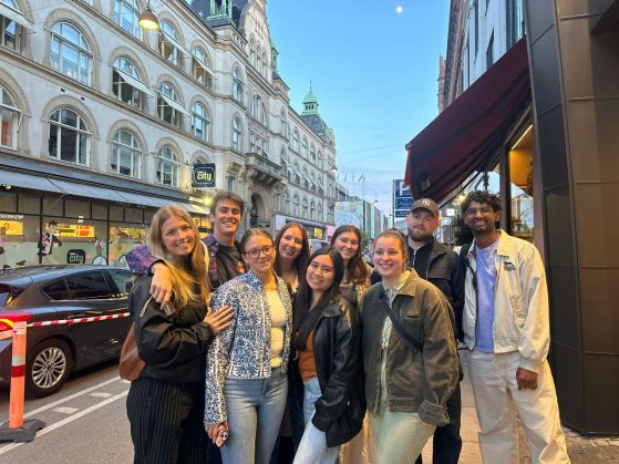 Group of students in the streets of Copenhagen