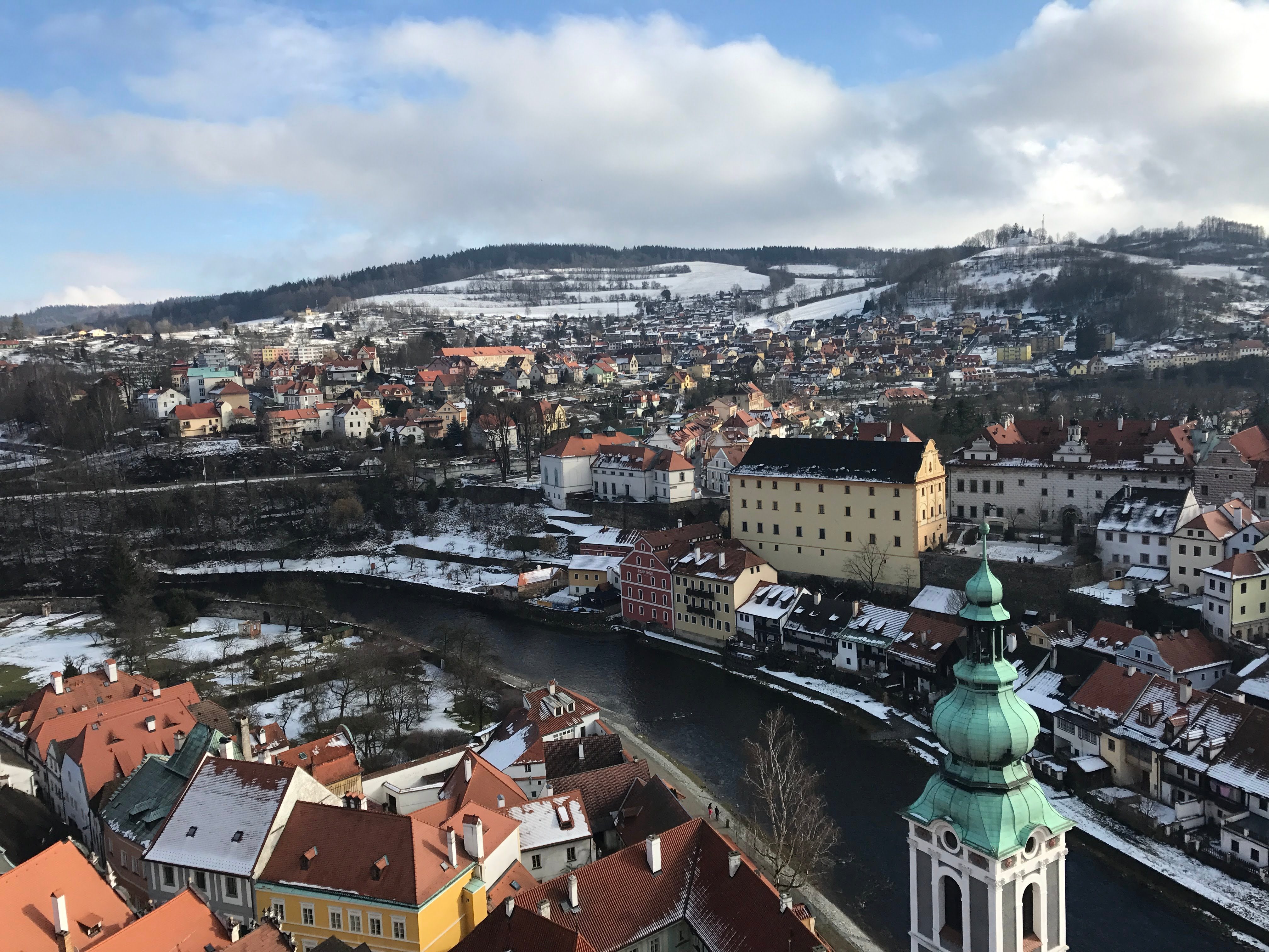 An aerial shot of Czechia 