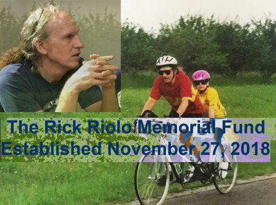 Photo Collage of Rick and daughter Maria announcing Rick Riolo Memorial Fund