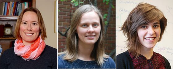 EEB postdoctoral fellows Andrea Hodgins-Davis, Jennfer Lachowiec, Nina Wales