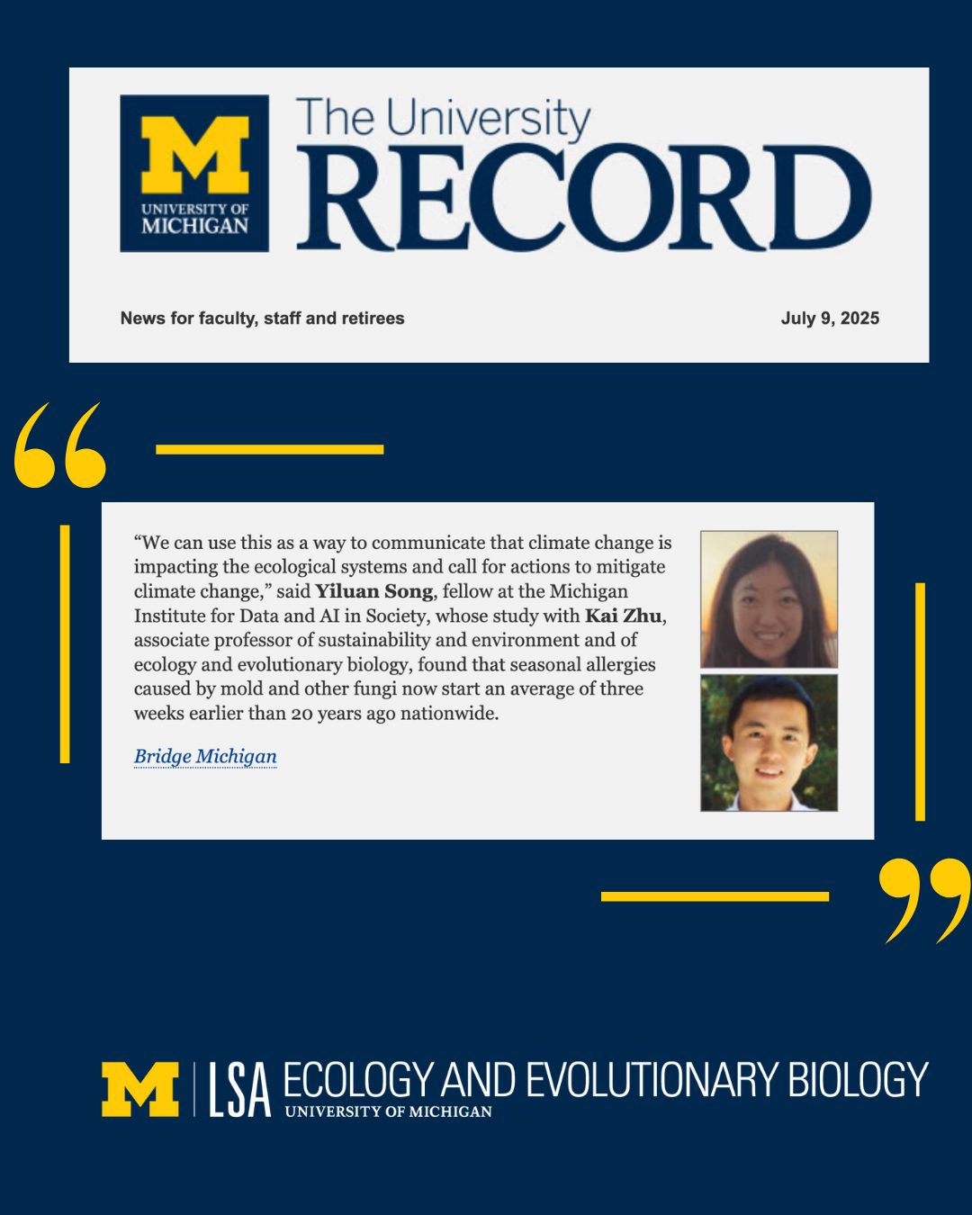 Screenshot of The Record article