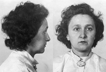 Ethel Rosenberg mugshot from the front and in profile