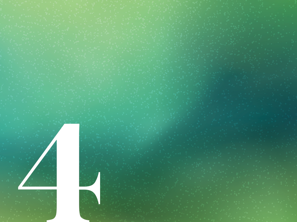 A stylized numeral 4 against a green background.