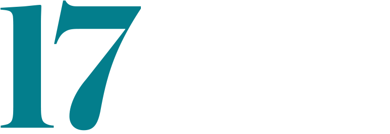 A stylized numeral 17.