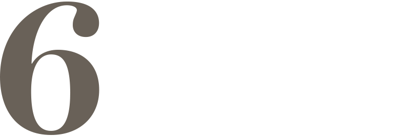 A stylized numeral 6.