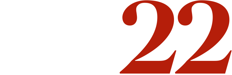 A stylized numeral 22.