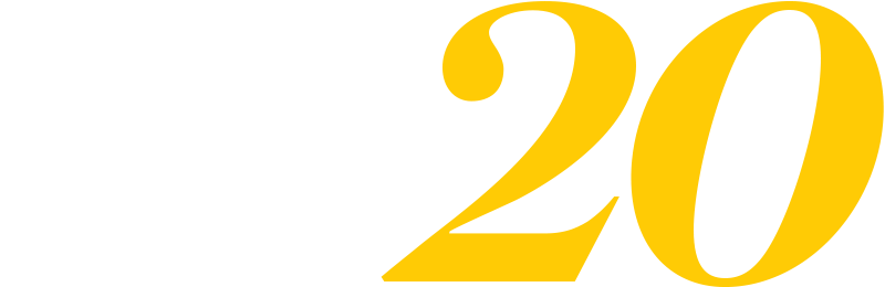 A stylized numeral 20.