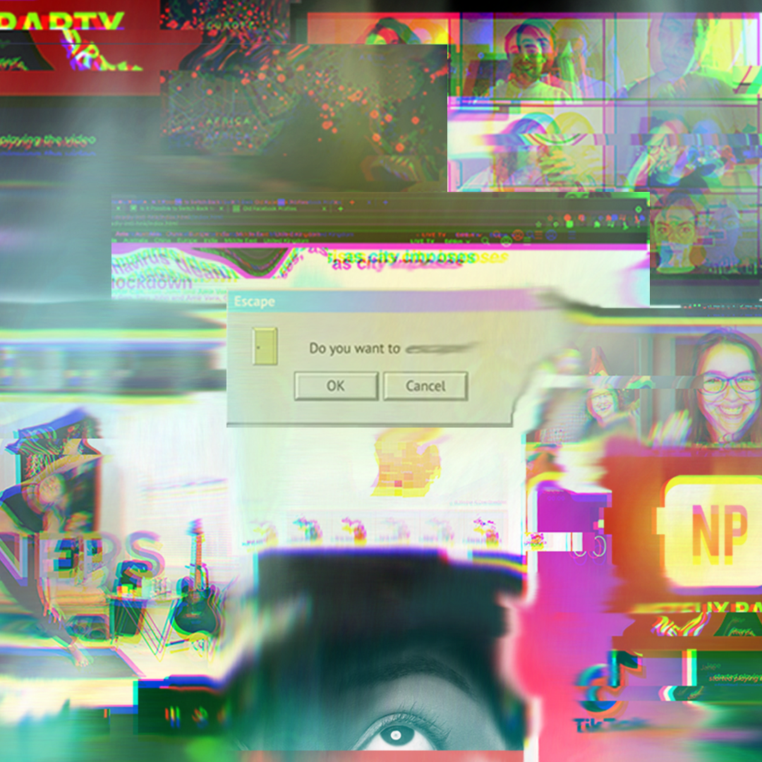 Illustration of a person’s thoughts and memories that are beginning to fade. 