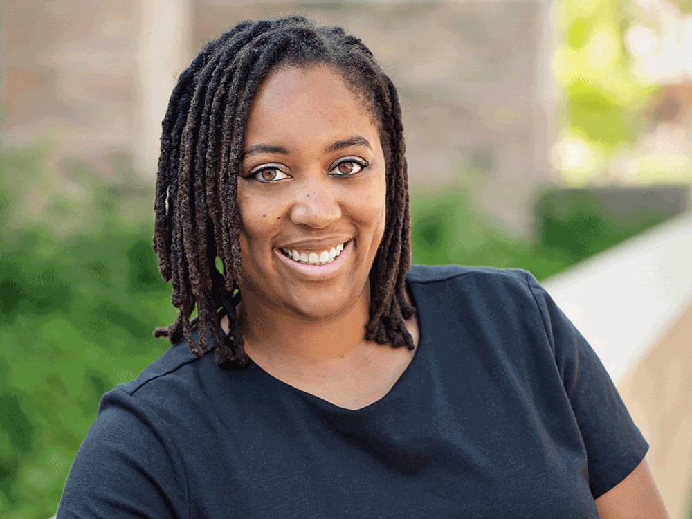 A portrait of Kira Thurman, assistant professor of Germanic Languages and Literatures and History. 