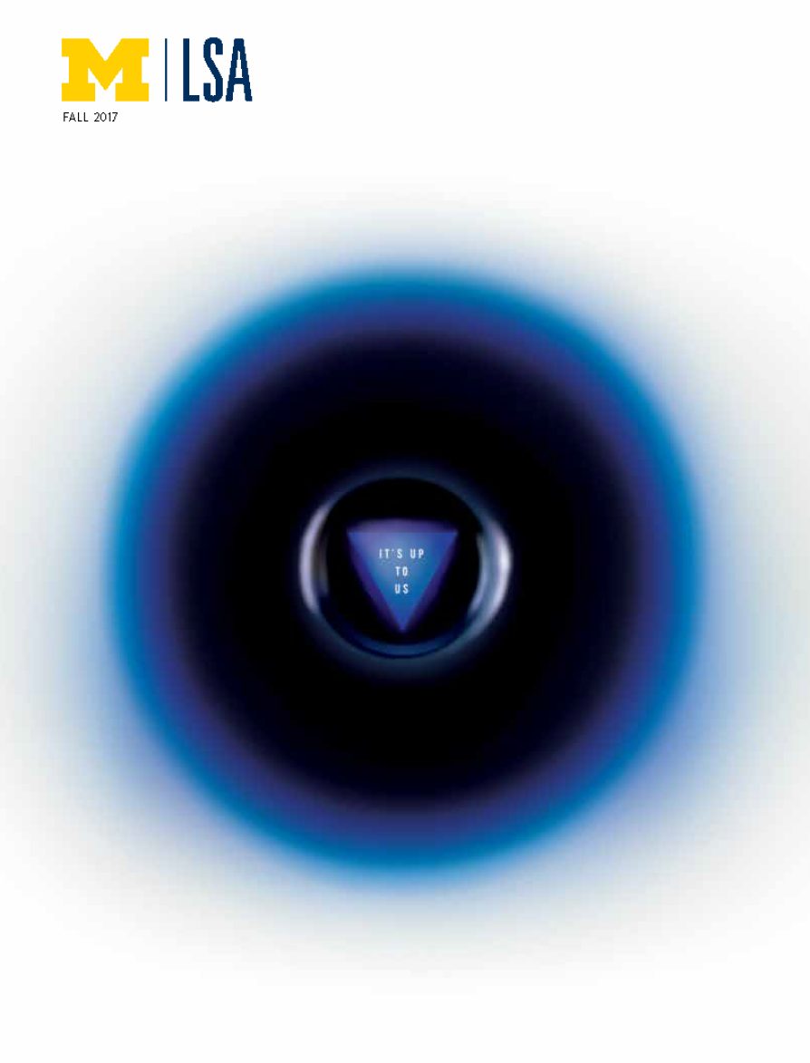 magic eight ball showing a dice that reads it's up to us