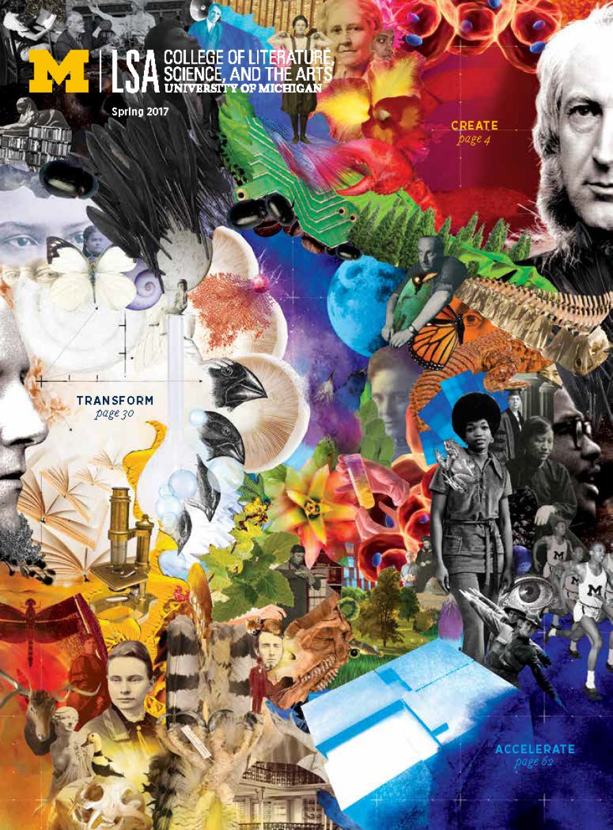 collage of various University of Michigan icons