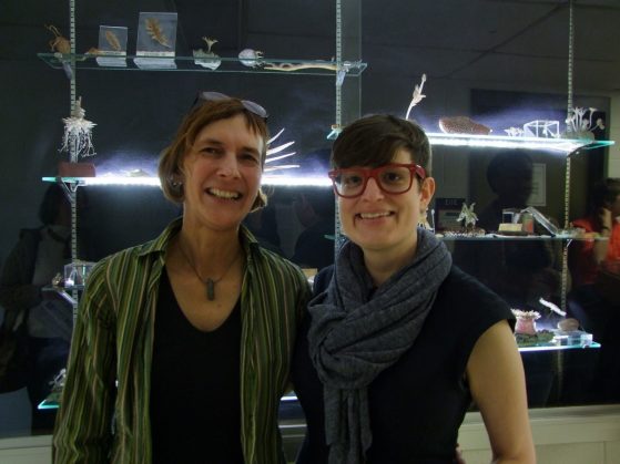 Kerstin Barndt (left) and Alice Goff (right) at the Blaschka Exhibit Opening on March 24, 2017