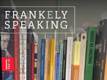 Cover of Fall 2025 Frankely Speaking newsletter featuring recently acquired books for the Judaica Library Special Collection