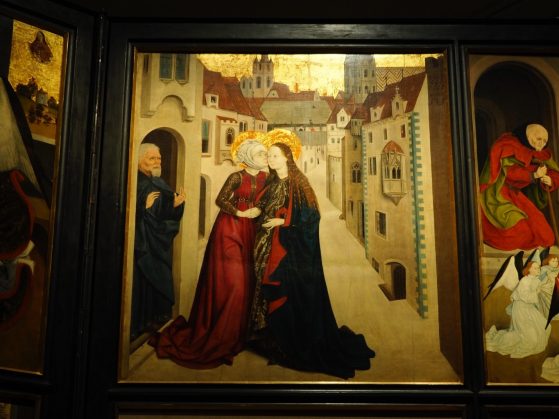 Master of the Schotten Altarpiece. Schotten Altarpiece (The Visitation), 1479/80. Schottenkirche, Vienna.