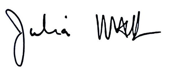 Mark and Julie's signatures