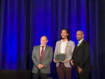 President of the National Society of Hispanic Physicists, Christopher Ayala, and President of the National Society of Black Physicists