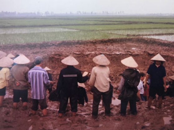 An excavation team south of Hanoi