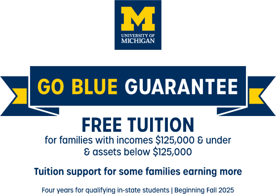 Graphic titled Go Blue Guarantee