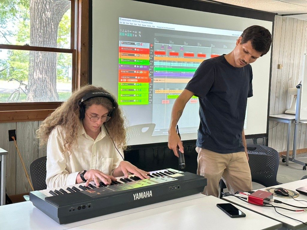 Person playing a keyboard