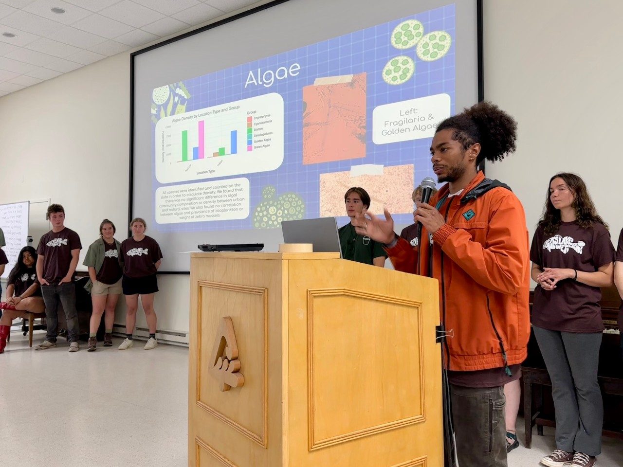 Person speaking at a podium