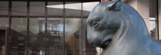 Photo of the puma statue outside the museum