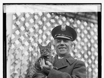 man with cat