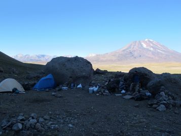 Camp in the mountains.