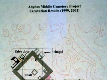Map showing the tomb complexes of Weni and Nekty/Idi and their major features/elements.