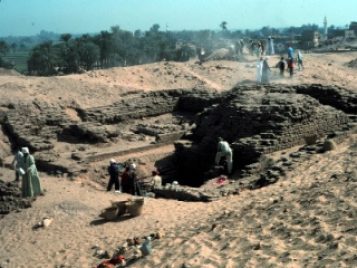 View of excavations in progress at the Nhty tomb complex.