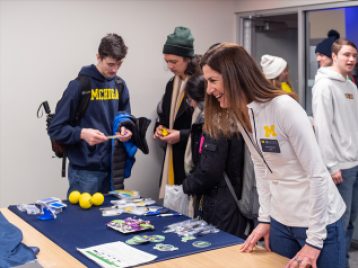 Dean Anne Curzan in the new LSA Building addition.