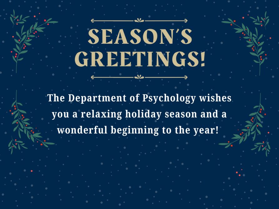 Season's Greetings from the Department of Psychology! 